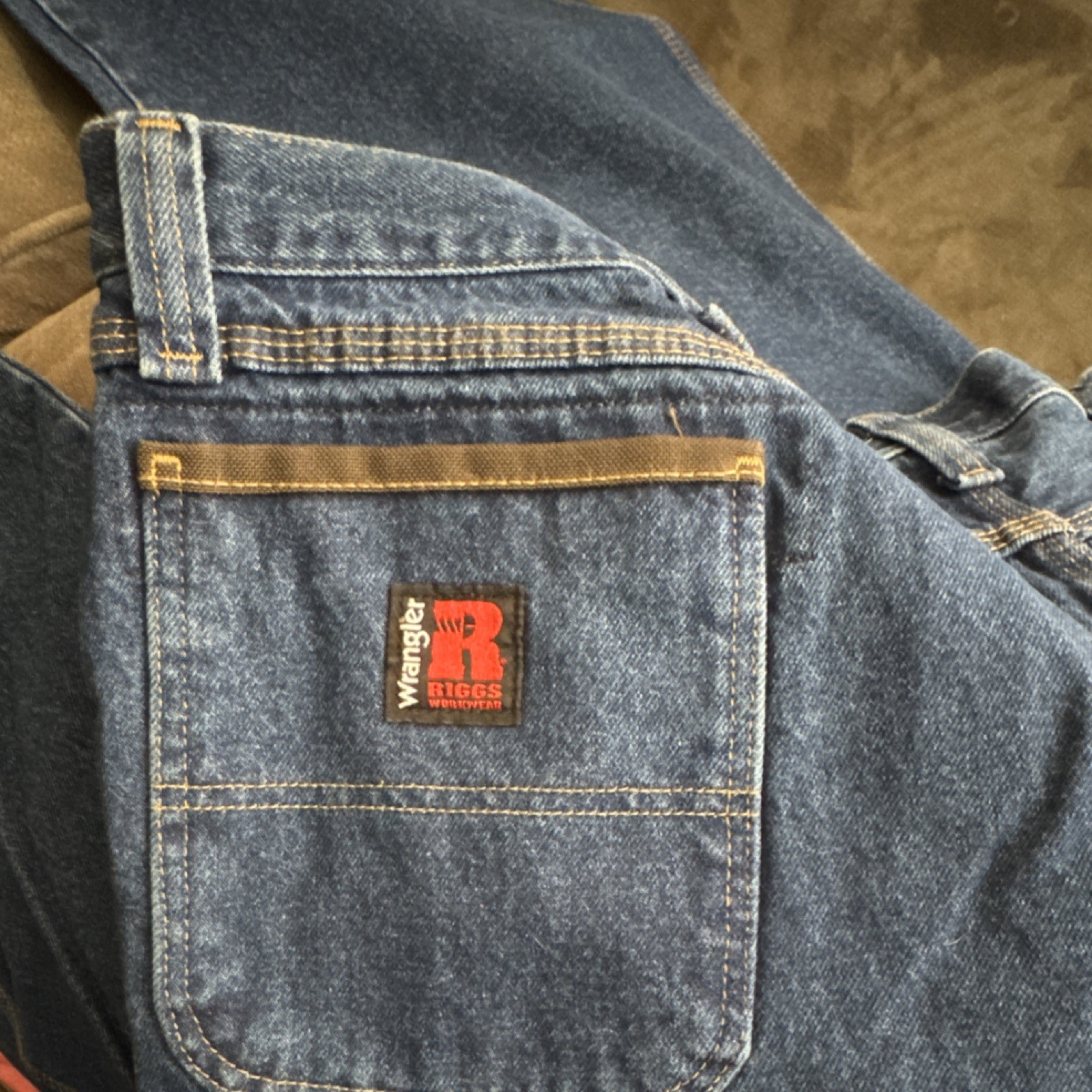 Wrangler Riggs Workwear Men's Blue Denim Cotton Pants 48x32 