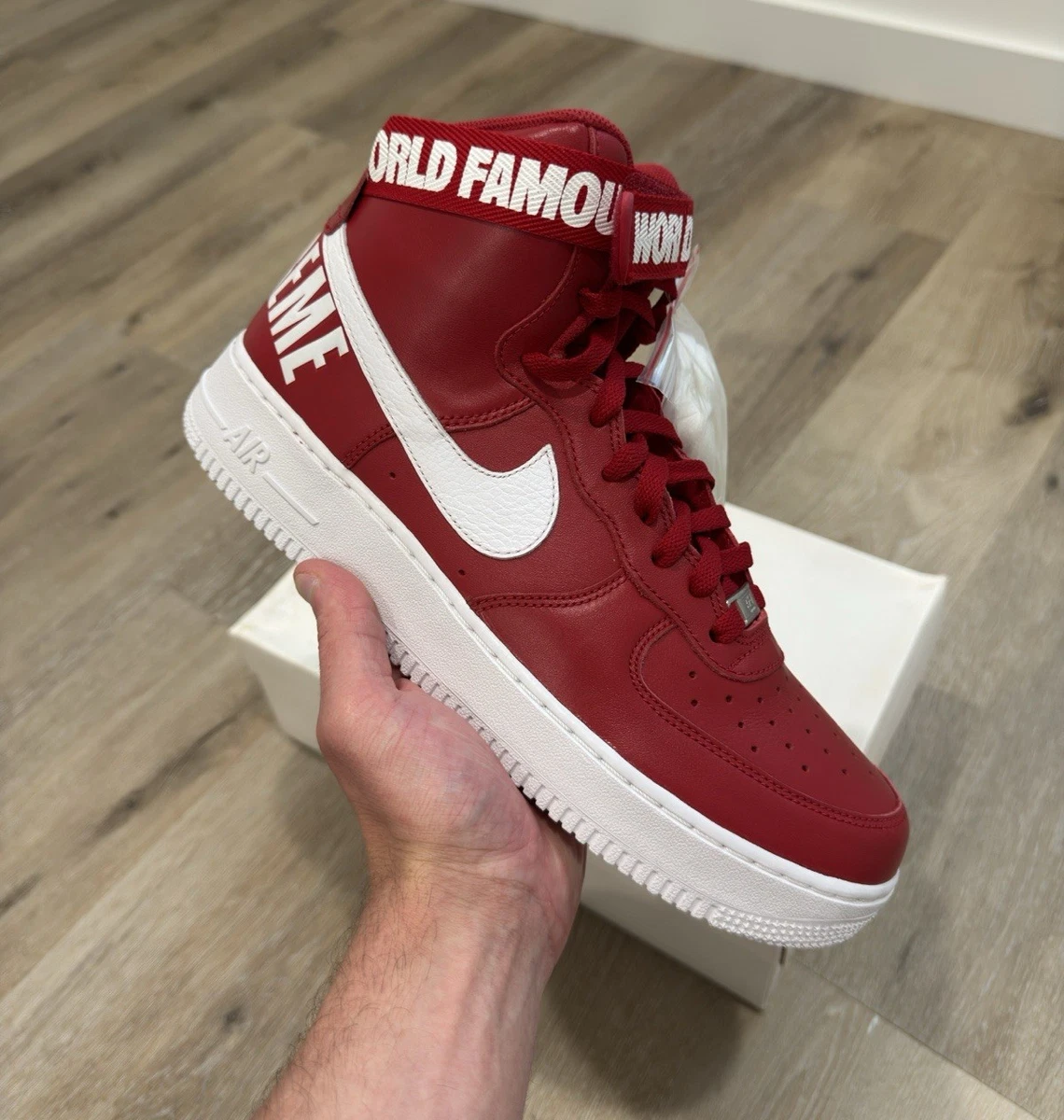 Preços baixos em Nike Air Force 1 Supreme High Red | eBay