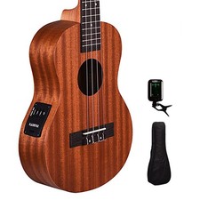 Concert Ukulele 24Inch  Mahogany Wood with Built-in Equalizer, Bag  Tuner