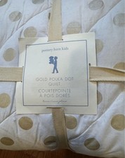 Pottery Barn Kids Gold Polka Dot Quilt   Twin Size