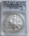 2008-W ANACS SP69 BURNISHED AMERICAN SILVER EAGLE COIN ~with Eagle Black Label~