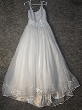 Casablanca Bridal Women's Ivory Wedding Dress Size 8 NWT Bow Flowers 2013