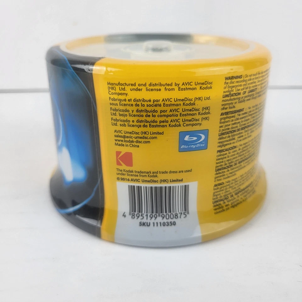 Kodak BD-R 6x 25GB 135min Blu-ray Recordable Discs 50 Pack Spindle Blank New - Image 2 of 4