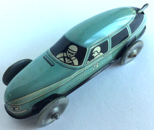Tin Litho Wind Up Lever Racer 1950s Vintage Japan Excellent Working