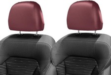 2PCS Soft Elastic Waterproof Car Seat Headrest Covers, Reusabl Color: Wine Red