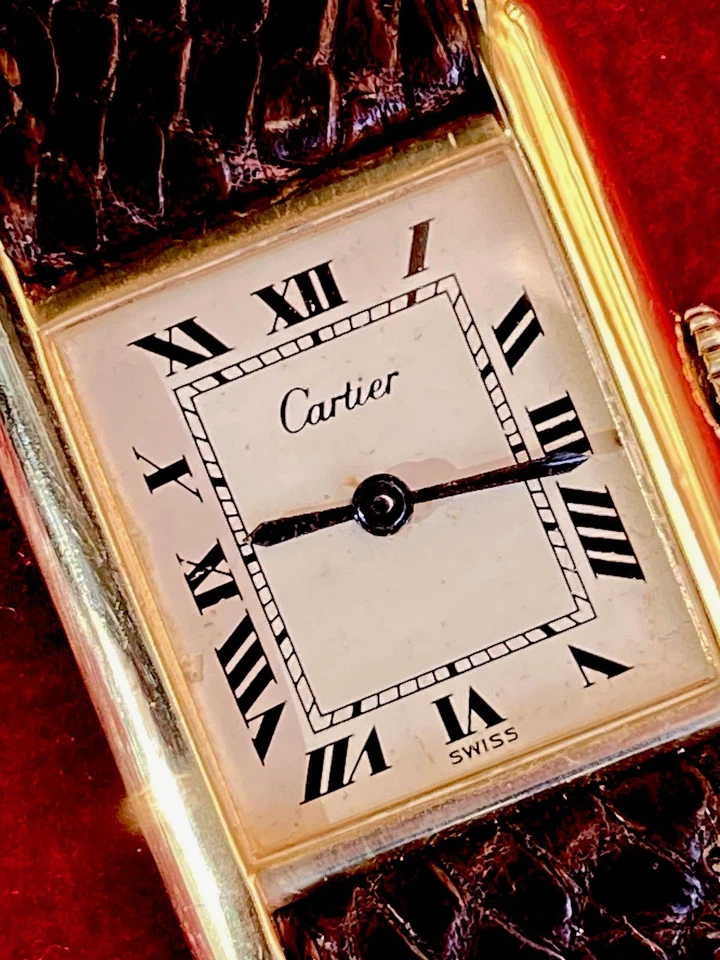 Reloj Cartier Tank Premust Mujer 21X28mm Cuerda Manual Plata 925 Chapado en Oro 18K” Foto 4 de 4