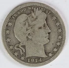 VG 1914 S Barber Quarter