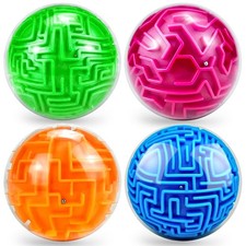 4 Pack 3D Puzzle Maze Ball, Magic Brain Teaser Puzzles Game for Kids 8