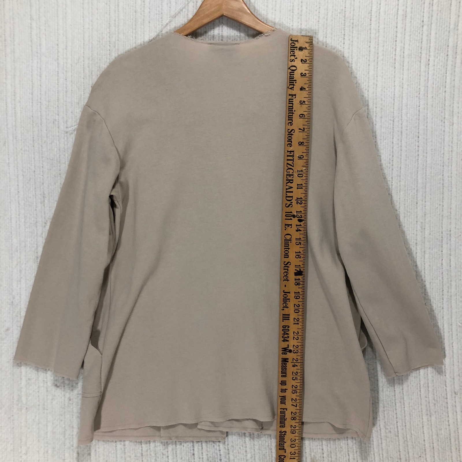 ZARA Basic Beige Open Front Collarless Unlined Ja… - image 6