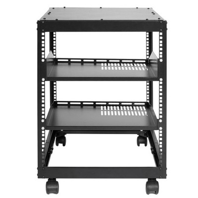 12U 4 Post Open Frame Server Rack Network Enclosure 15''-40'' Adjustable