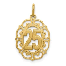 14k Yellow Gold 25 in Oval Pendant