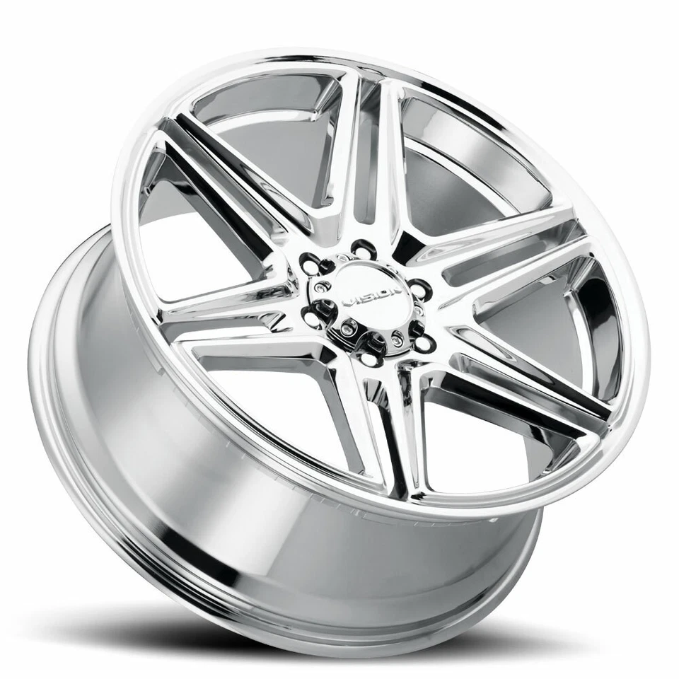 20" Vision Street 476 Wedge Chrome Wheel 20x9 6x5.5 30mm For Chevy GMC Ram Rim - Imagem 2 de 4