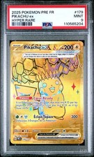 Carte Pokémon Pikachu-ex 179/131 Gold Évolutions Prismatiques PSA 9