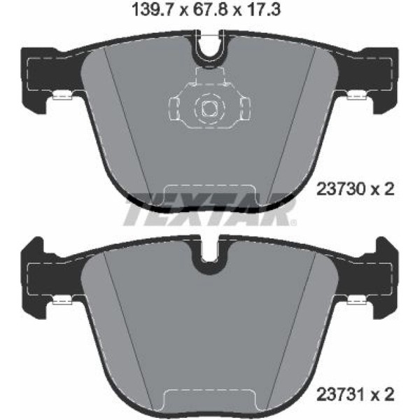 Textar 2373001 Bremsbelagsatz FüR BMW Bentley Rolls Royce 5 6 7 X5 X6 3 1 Azure-image
