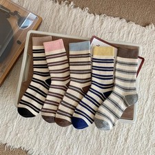 Women Socks New Colored Fashion Striped Socks For Woman Breathable Casual