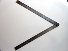 Antique Chesterman joiner engineer builders 24" folding steel ruler