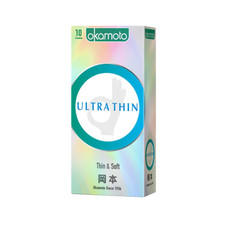 Okamoto Ultra Thin 0.03mm Natural Latex Lubricated Clear Condoms Japan Box Of 10