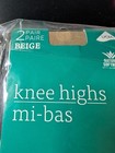 2-2 Pair Packs Of Knee High Pantyhose Beige Queen Day Sheer New Reinforced Toe — photo 2