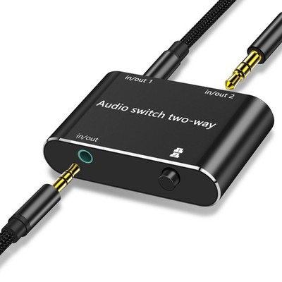 Audio Switch 3.5mm Bi-Direction Switch,Stereo Audio Switcher 2 in 1/1 in 2 Ou...