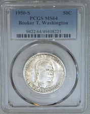 1950-S Booker T Washington Half Dollar PCGS MS64 Frosty Luster New Holder #K399G