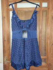 Pretty little thing navy lace strappy skater dress size 16, BNWT, RRP £35.00