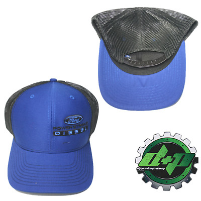 Powerstroke Ford Richardson 112 Trucker Mesh Snapback Hat F250 Superduty Diesel Ford Powerstroke truck hat richardson 112 Gray denim BLUE  main image 2