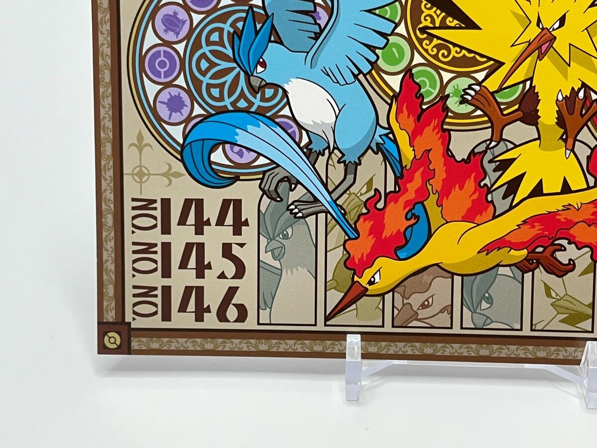 Moltres Zapdos Articuno Pokemon Center Online Limited Post Card ART JAPAN