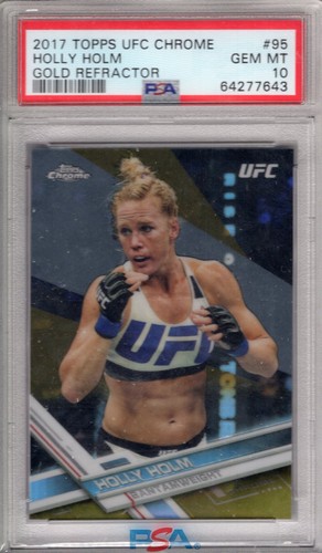 2017 Topps UFC Chrome HOLLY HOLM Gold REFRACTOR 14/50 PSA 9 MINT