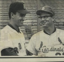 1967 Press Photo Baseball - Gary Waslewski and Dick Hughes at Fenway Park