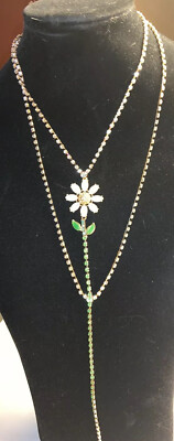 BETSEY JOHNSON MULTILAYER CRYSTAL SUNFLOWER NECKLACE NWT $ 68