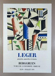 Fernand LEGER — Affiche originale d'exposition en lithographie, Galerie Berggruen, Paris — vue 2 sur 7