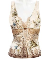 $2500 LUXURY GIFT! SALE GORGEOUS!  Roberto Cavalli ITALY SILK BLOUSE size 44-46