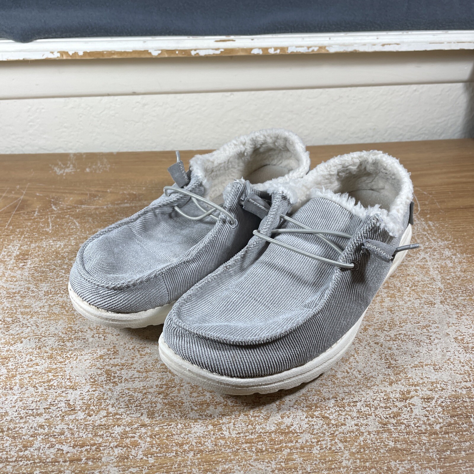 Hey Dude Women's Wendy Corduroy Faux Fur Lined Winter Size 10 Grey Shoes  8056182785640 | eBay