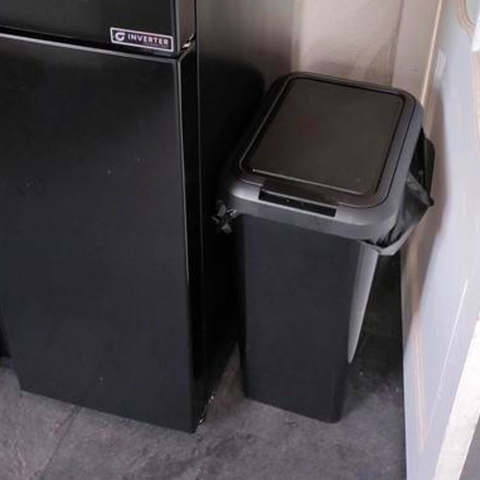 black kitchen bin rectangle touch swing and lift bin for waste or