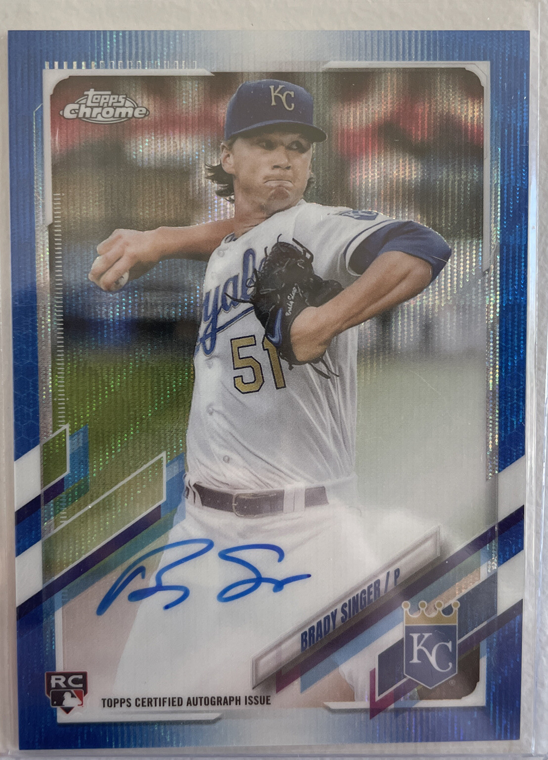 🍍2021 Topps Chrome Blue Brady Singer Rookie SSP Auto /150 Royals SP #RA-BS🍍
