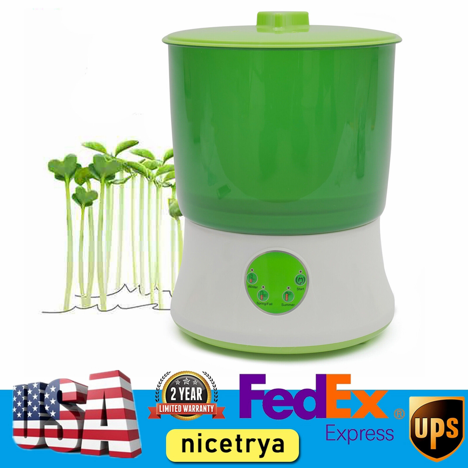 Household Automatic Bean Sprouts Machine 2 Layer Bean Seed Sprouter Machine 20W