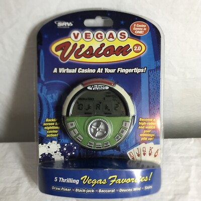 Vegas Vision 2.0 Electronic Handheld Virtual Casino Draw Poker Blackjack Slots