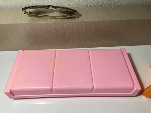 Vintage 1973 Mattel Barbie Möbel orange Kunststoff Sofa Couch Klapphocker Bett - Bild 7 von 17