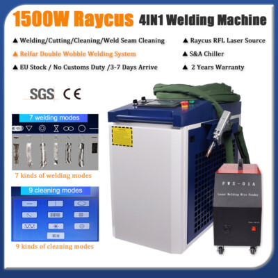 1500W Raycus Fiber Laser Welding Machine Double Pendulum Relfar Welder System EU