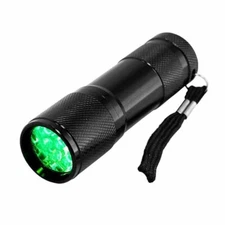 9 LED Green Light Flashlight Plants Hydroponics 3*AAA Battery Green Lamp Torch