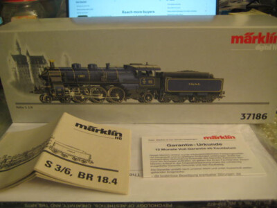 Marklin H0 37186 King Ludwig S3/6 Steam Lok w/smoke unit & manuals - NIB