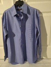 Tommy Hilfiger Long Sleeve Blue Striped Button Down Dress Shirt Size: M 