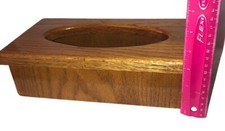 Vintage Oak Wood Tissue Box Dispenser Rectangle