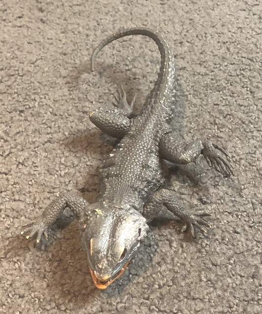 Vintage Rubber Toy Lizard Figurine Gray 9.5” eBay