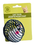Greenbrier Kennel Club Cat Toy Blue Round Ball w/ Mouse -NEW