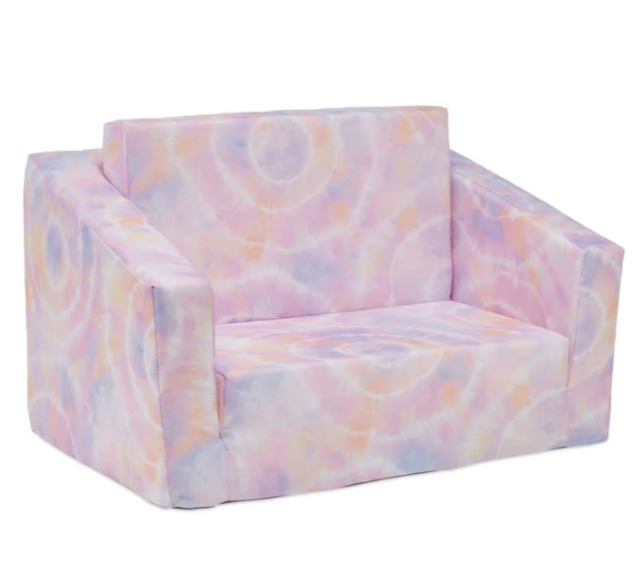 Kids Sofa Flip Out Portable Lounging Bed Couch - Tie Dye Pink