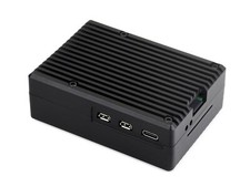 Waveshare Aluminum Stripe Grooved Case For Raspberry Pi 5, Built-In Cooling Fan