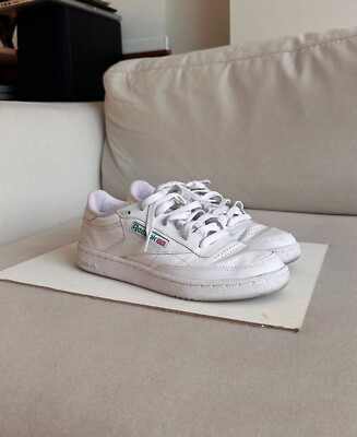 Pre-owned Reebok Club C 85 Sneakers in White/Green - 5.5M / 7W