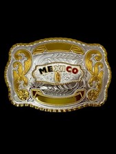 Mexico Rodeo Western Cowboy Style Belt Buckle Hebilla Vaquera Mexico Virgen