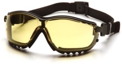 Pyramex V2G Safety Glasses/Goggle Foam Gasket Amber Anti-Fog Lens 